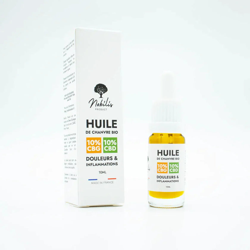 Huile 10% CBG et 10% CBD « Douleurs et Inflammations » sans THC
