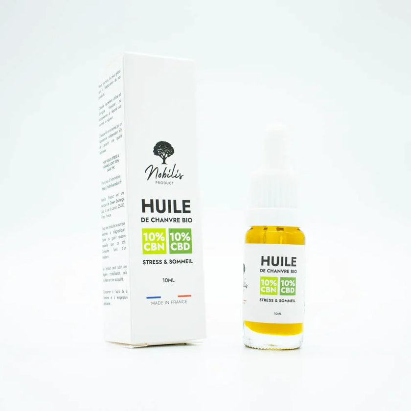 Huile 10% CBN et 10% CBD « Stress et Sommeil » sans THC